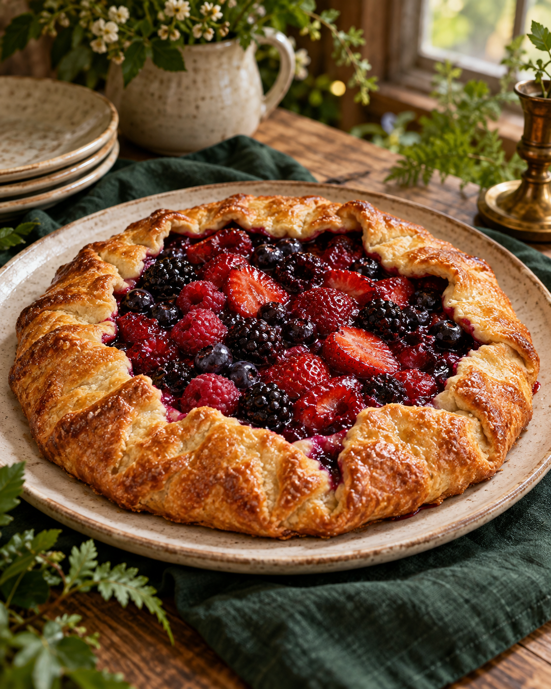 Rustic berry galette